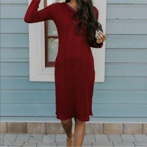 Roolee Cable Knit Midi Dress